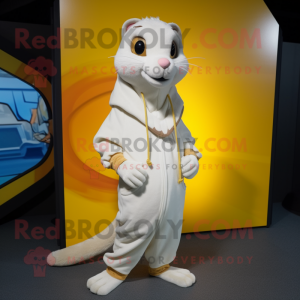 Personaggio in costume mascotte Gold Weasel vestito con una maglietta da  rugby e smartwatch - Costumi da mascotte -  Formato L  (175-180 CM)