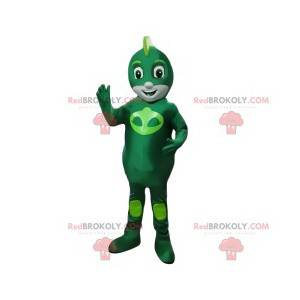 Mascot little hero in green alien - Redbrokoly.com