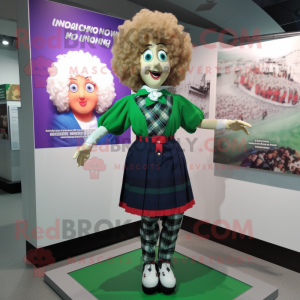 nan Irish Dancing Shoes mascot costume character dressed with a Button-Up Shirt and Shawl pins