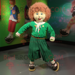 nan Irish Dancing Shoes mascot costume character dressed with a Button-Up Shirt and Shawl pins