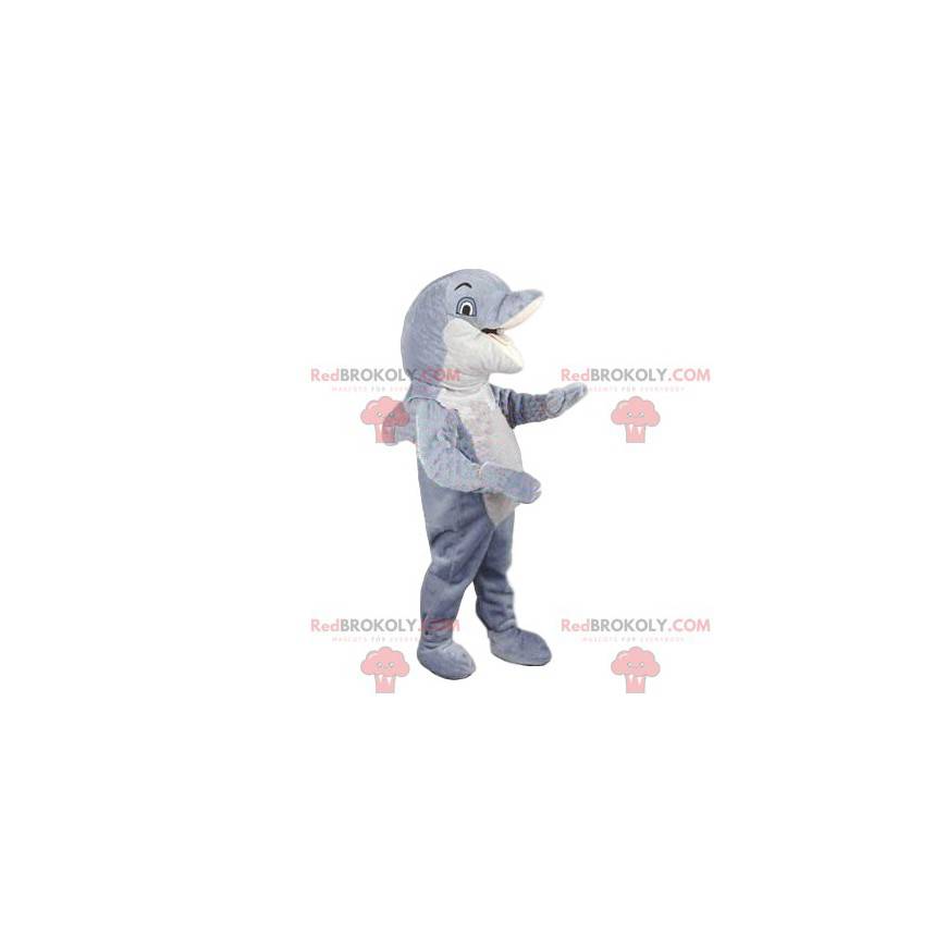 Mascot white and gray dolphin. Dolphin costume - Redbrokoly.com