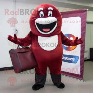 Maroon Donut maskot kostume...