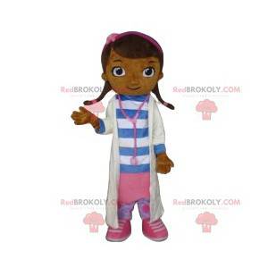 Little girl mascot dressed as a doctor. - Redbrokoly.com