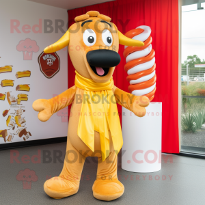 Gold Hot Dog maskot kostyme...