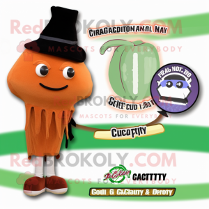 Rust Celery mascot costume character dressed with a Yoga Pants and Berets