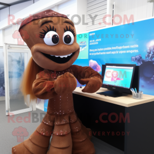 Brown Mermaid mascotte...