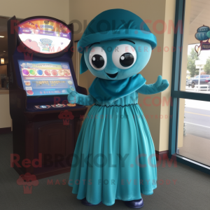 Teal Gumball Machine maskot...