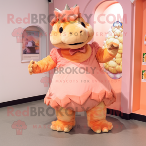 Peach Ankylosaurus maskot...