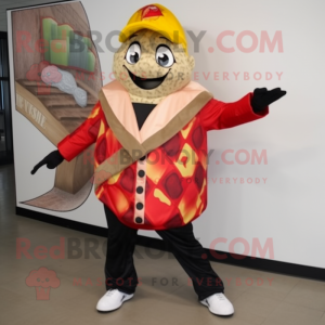 nan Pizza Slice mascot costume character dressed with a Bomber Jacket and Foot pads