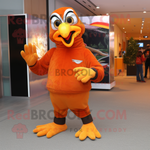 Orange Eagle maskot kostume...