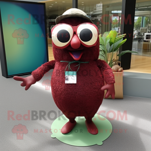 Maroon Kiwi maskot kostume...