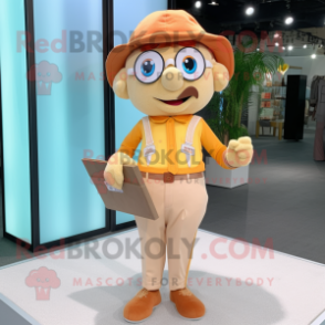 nan Apricot mascot costume character dressed with a Romper and Pocket squares