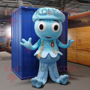 Sky Blue Octopus mascotte...