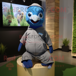 Olive Blue Jay maskot drakt...