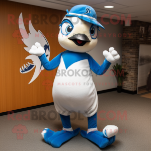 White Blue Jay maskot drakt...