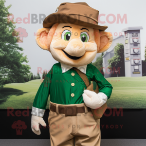 Tan Leprechaun mascot costume character dressed with a Polo Shirt and Pocket squares
