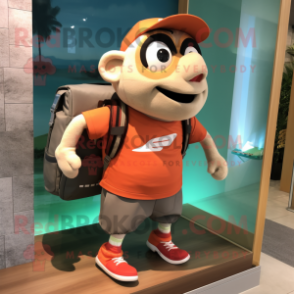 nan Cod mascot costume character dressed with a Running Shorts and Briefcases