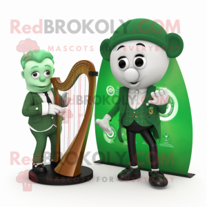 Grøn Celtic Harpe maskot...
