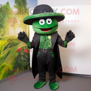 Forest Green Fajitas mascot costume character dressed with a Suit Jacket and Gloves
