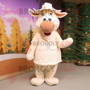 Cream Moose maskot kostym...