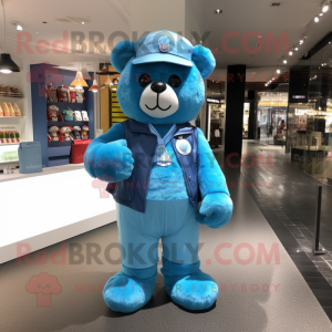 Blauer Teddybär Maskottchen...