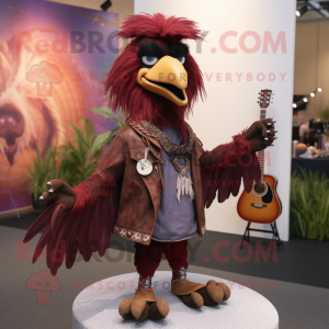 Maroon Crow maskot kostume...