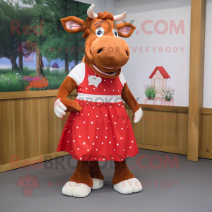 Red Guernsey Cow mascotte...