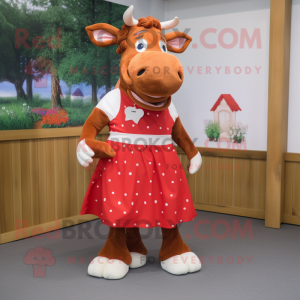 Red Guernsey Cow maskot...