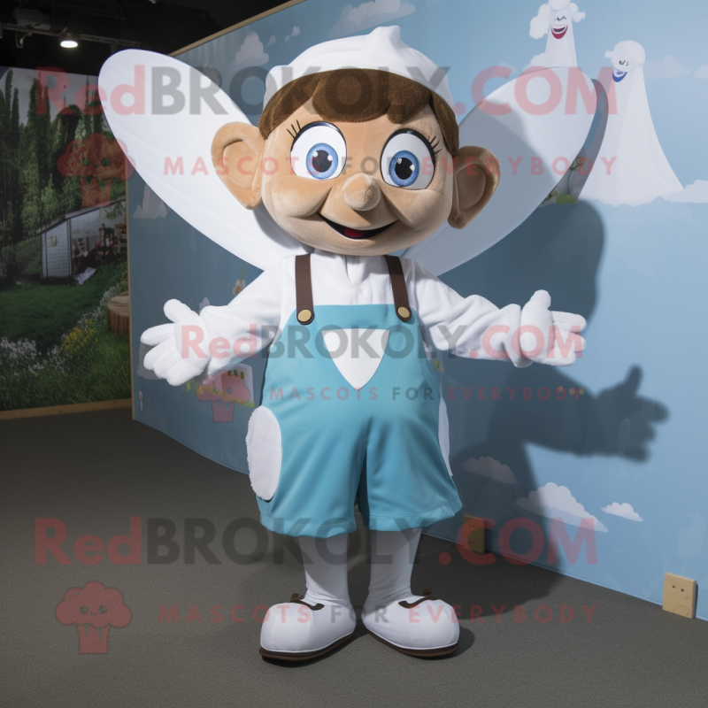 nan Tooth Fairy mascot costume character dressed with a Dungarees and Bow ties