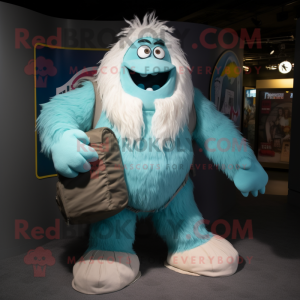 Turquoise Yeti mascotte...