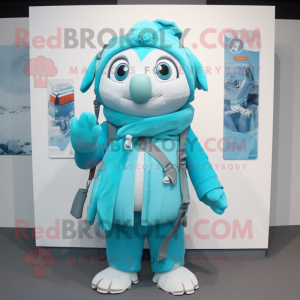 Costume de mascotte Cyan...