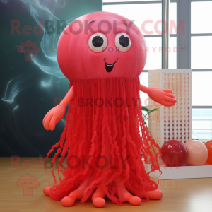 Red Jellyfish mascotte...