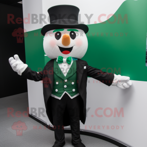 Green Irish Flag mascot costume character dressed with a Tuxedo and Beanies
