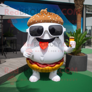 White Burgers maskot drakt...