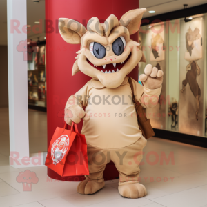 Beige Devil maskot kostume...