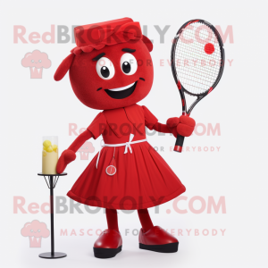 Rød tennisketcher maskot...