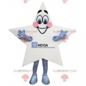 Witte ster mascotte. Witte ster kostuum - Redbrokoly.com