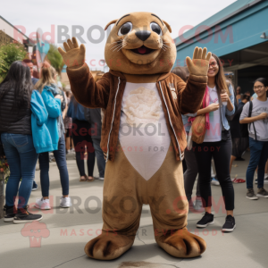 Brauner Seelöwe Maskottchen...