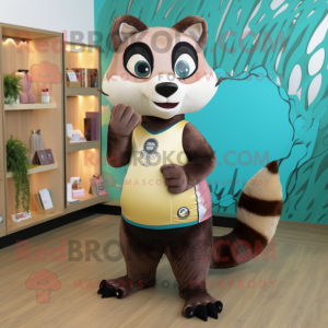 Brun Civet maskot kostume...