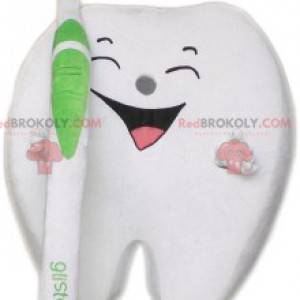 Witte tand mascotte. Witte tand kostuum - Redbrokoly.com