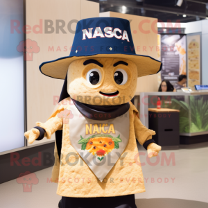 nan Nachos mascot costume character dressed with a Tank Top and Berets