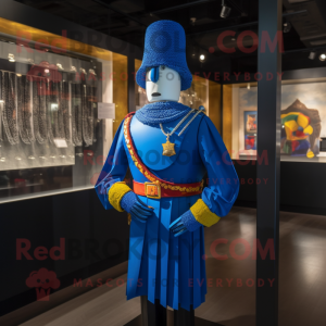 Blå Swiss Guard maskot...