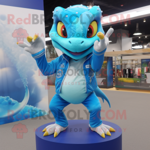 Sky Blue Geckos maskot...