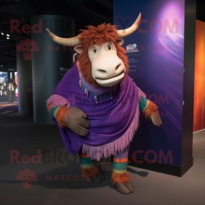 Purple Yak mascotte kostuum...