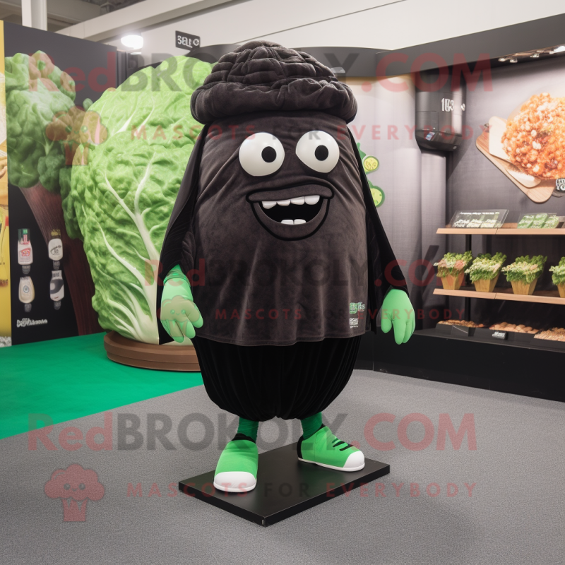 Black Corned Beef And Cabbage mascot costume character dressed with a Hoodie and Tie pins