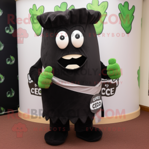 Black Corned Beef And Cabbage mascot costume character dressed with a Hoodie and Tie pins