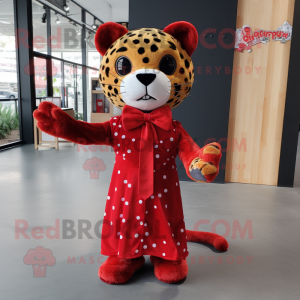 Red Leopard maskot kostume...