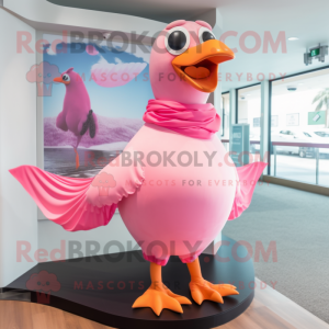 Pink Gull maskot kostume...