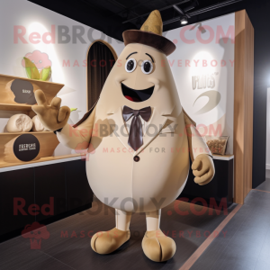 Tan Pear maskot kostume...