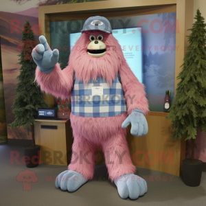 Roze Sasquatch mascotte...